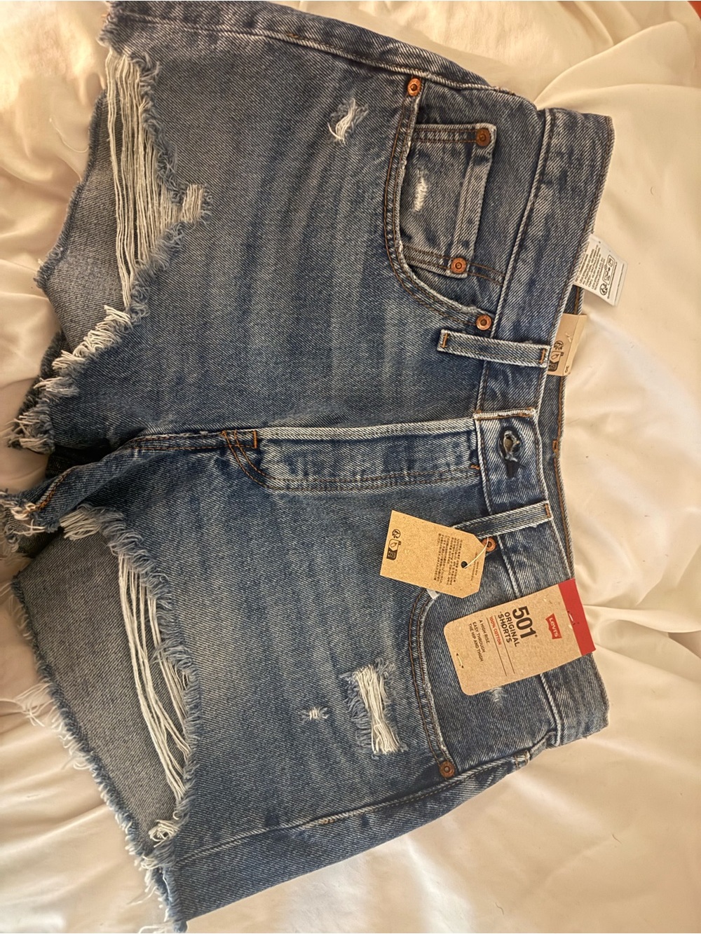 Levi's Light Blue 501 Original Denim Shorts
